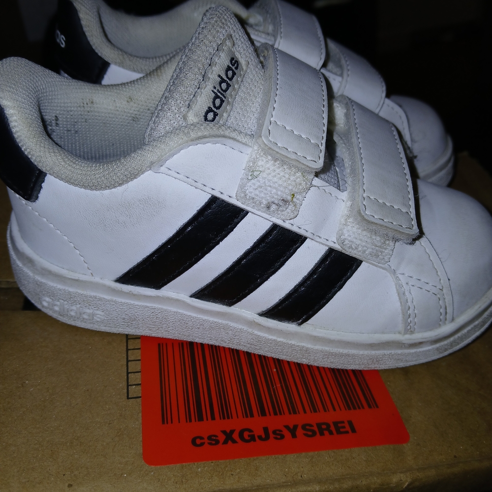 Adidas Kids White and Black Sneakers